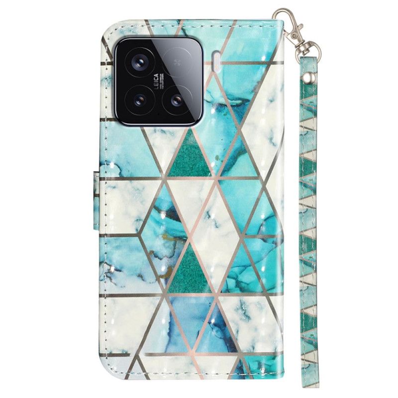 Fodral För Xiaomi 15t Pro Grön Marmor Med Rem