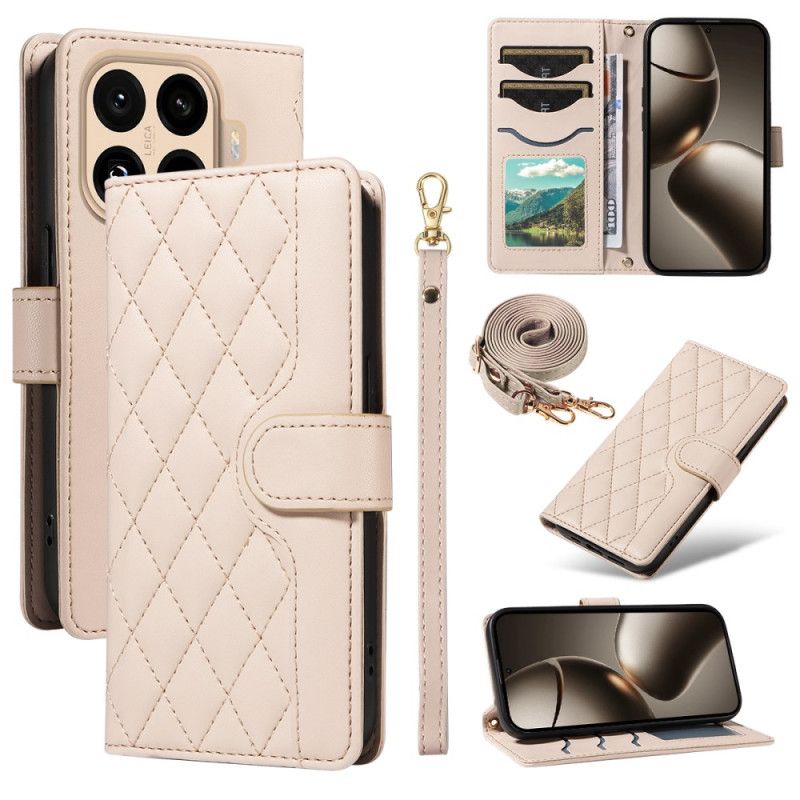 Fodral Xiaomi 15t Pro Quiltad Med Rem Och Axelrem