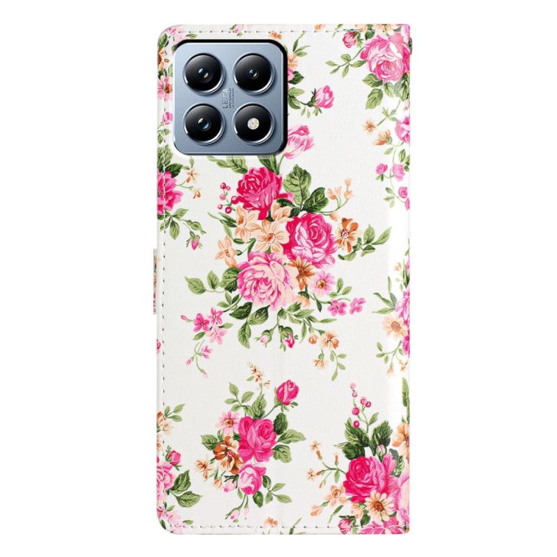 Läderfodral Xiaomi 15t Pro Telefonfodral Frihetsblommor