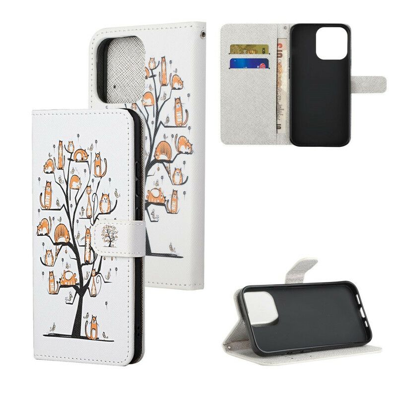 Fodral iPhone 13 Funky Cats Strappy