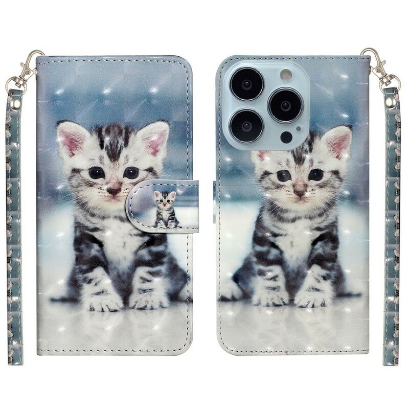 Fodral iPhone 13 Pro Max Kitten Light Spots Strappy