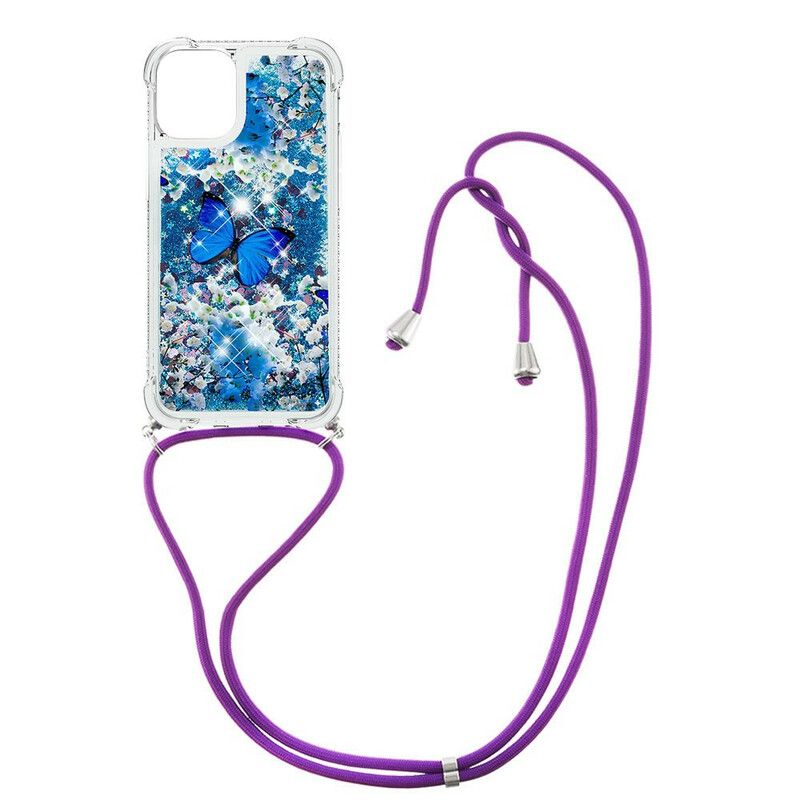 Skal iPhone 13 Pro Max Telefonfodral Butterfly Sequin Dragsko