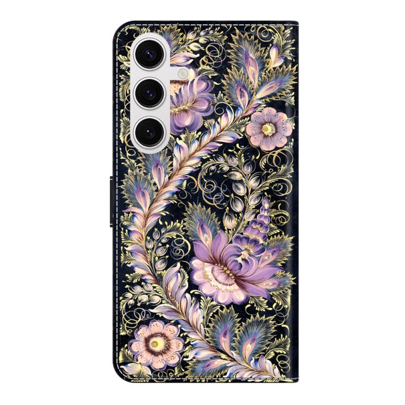 Fodral För Samsung Galaxy S26 Plus Vintage Guldfärgade Nålmönster