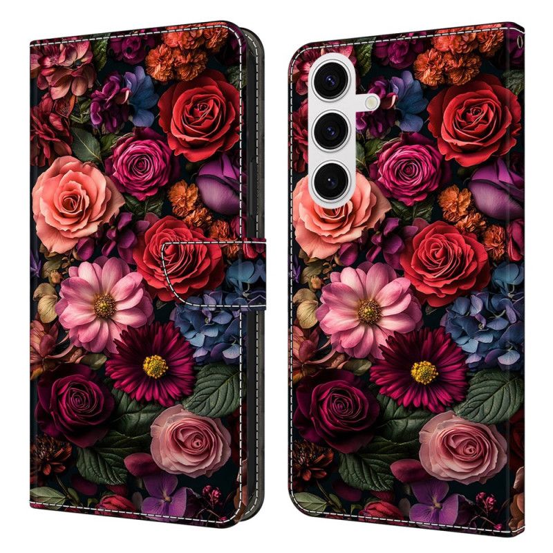 Läderfodral Samsung Galaxy S26 Plus Telefonfodral Blommönster