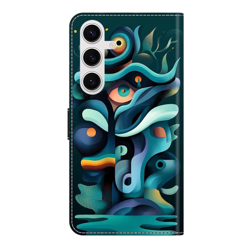 Läderfodral Samsung Galaxy S26 Plus Telefonfodral Ombregrön Graffiti