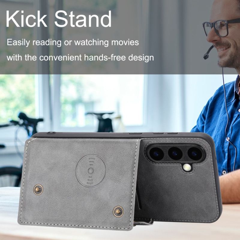 Skal Samsung Galaxy S26 Plus Telefonfodral Korthållare Med Lädereffekt