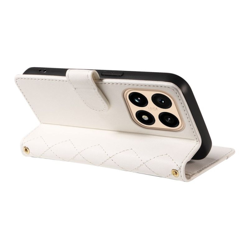 Fodral Xiaomi 15t Quiltad Med Rem Och Axelrem