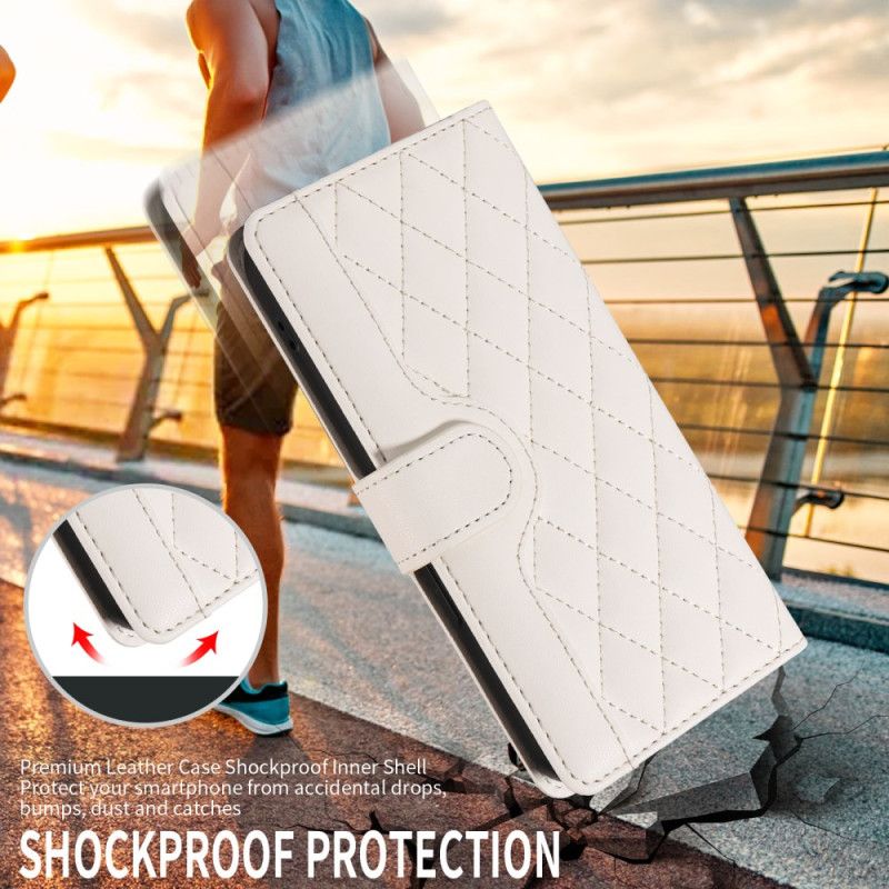 Fodral Xiaomi 15t Quiltad Med Rem Och Axelrem