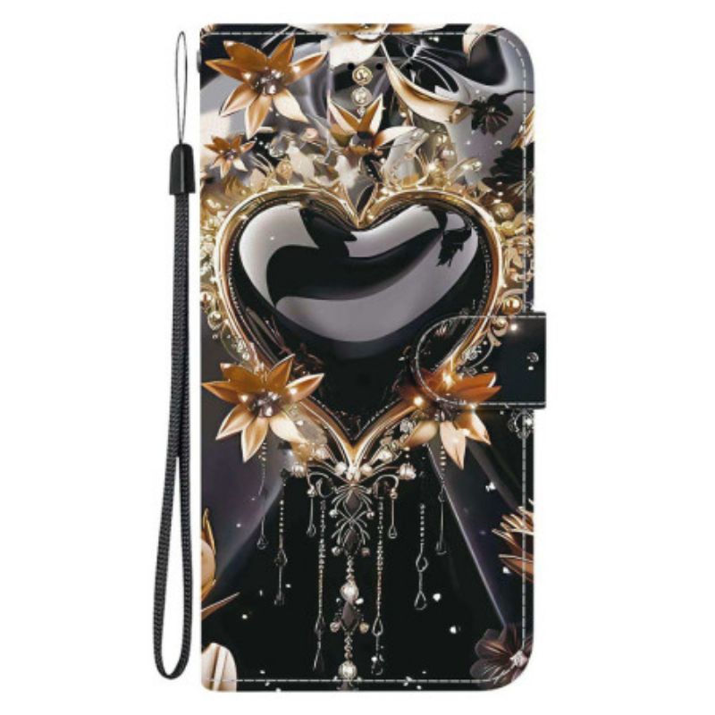 Fodral Xiaomi 15t Svart Och Guldhjärta