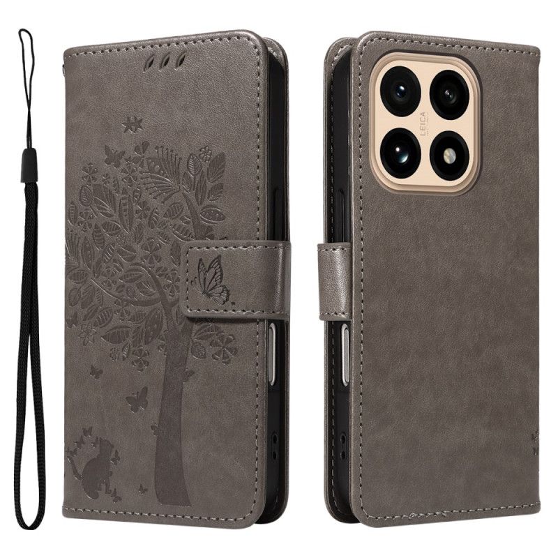 Läderfodral Xiaomi 15t Telefonfodral Katt Och Träd