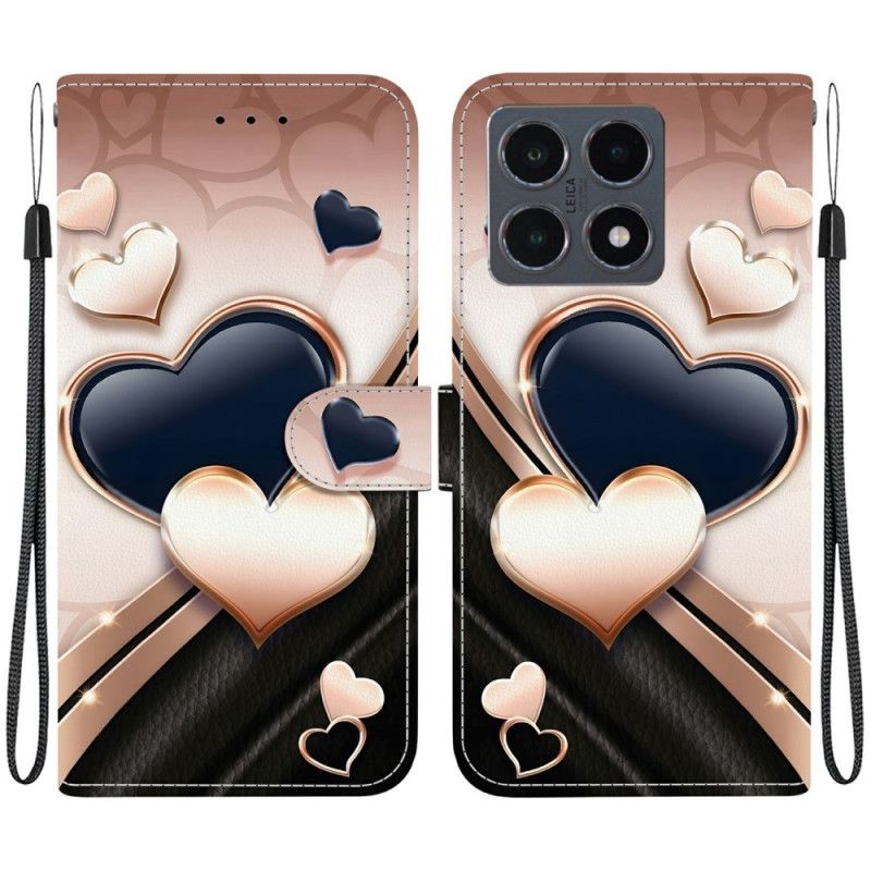 Läderskal Fodral Xiaomi 15t Hjärtan