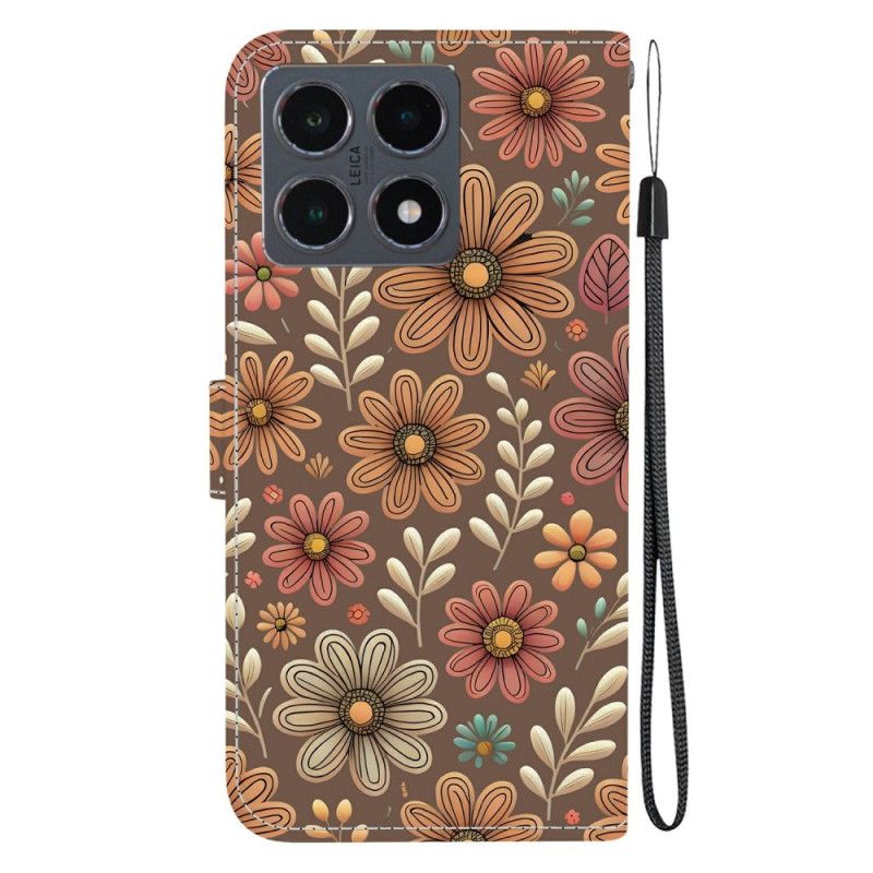 Skyddsfodral Xiaomi 15t Bruna Blommor