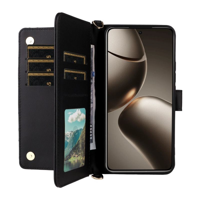 Skyddsfodral Xiaomi 15t Quiltad Med Axelrem Och Handledsrem