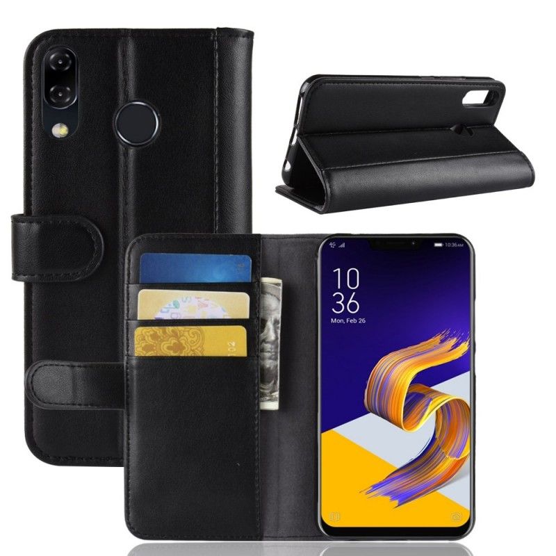 Fodral Asus ZenFone 5 / 5Z Svart Delat Läder