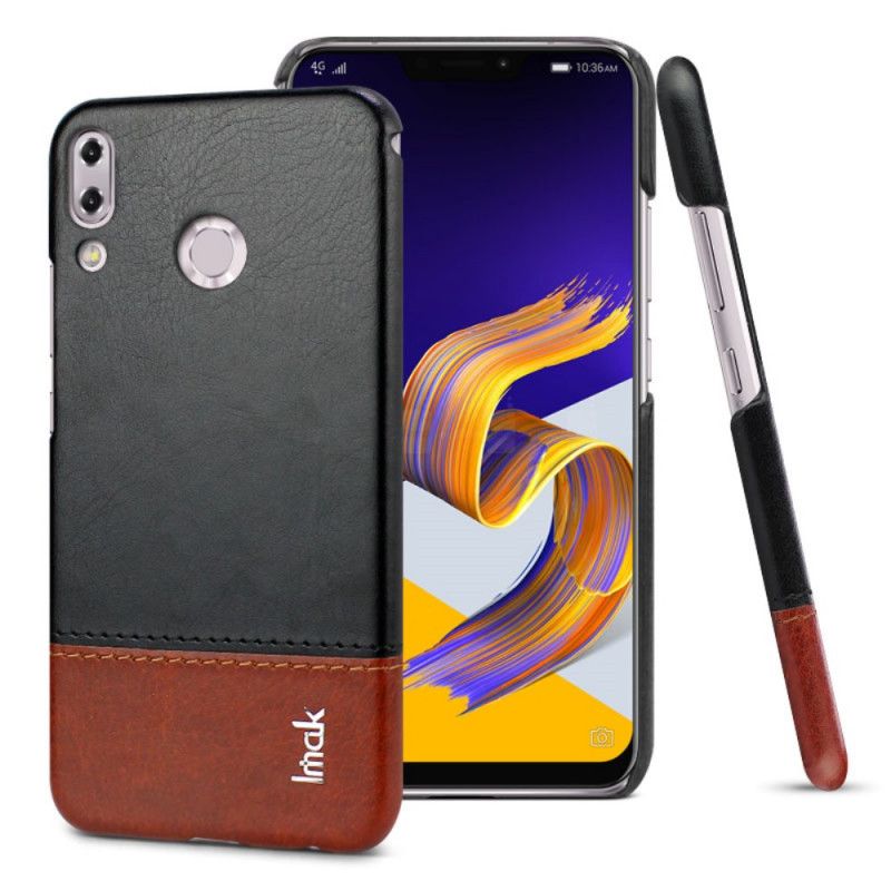 Skal för Asus ZenFone 5 / 5Z Svart Lädereffekt I Imak Ruiyi-Serien