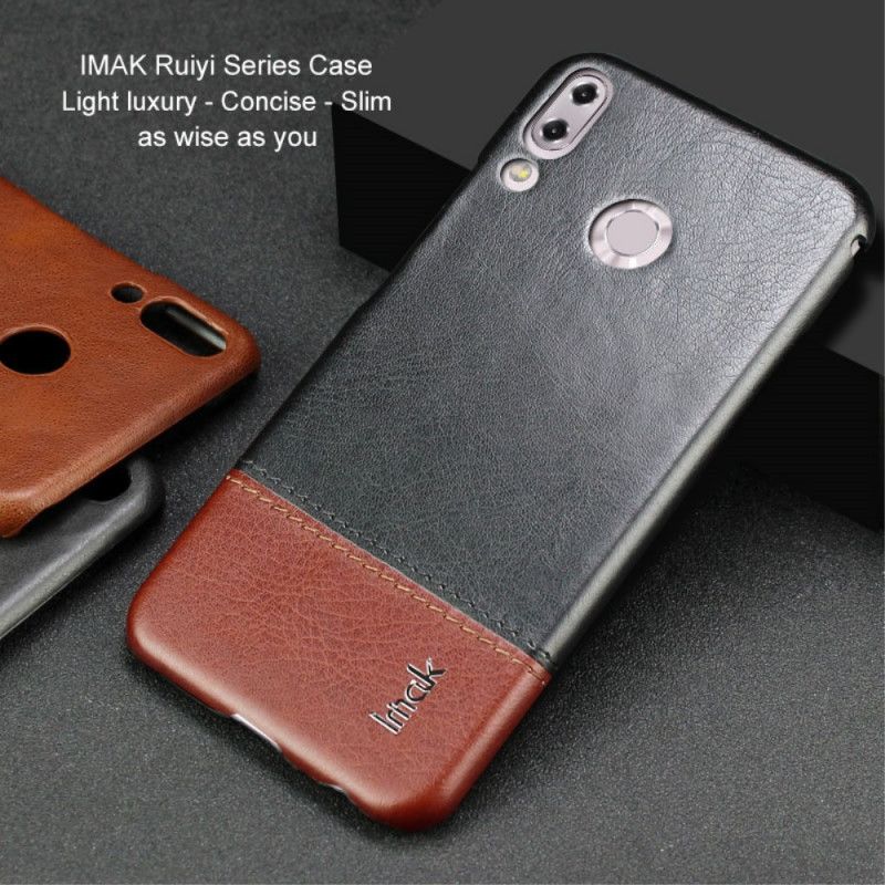 Skal för Asus ZenFone 5 / 5Z Svart Lädereffekt I Imak Ruiyi-Serien