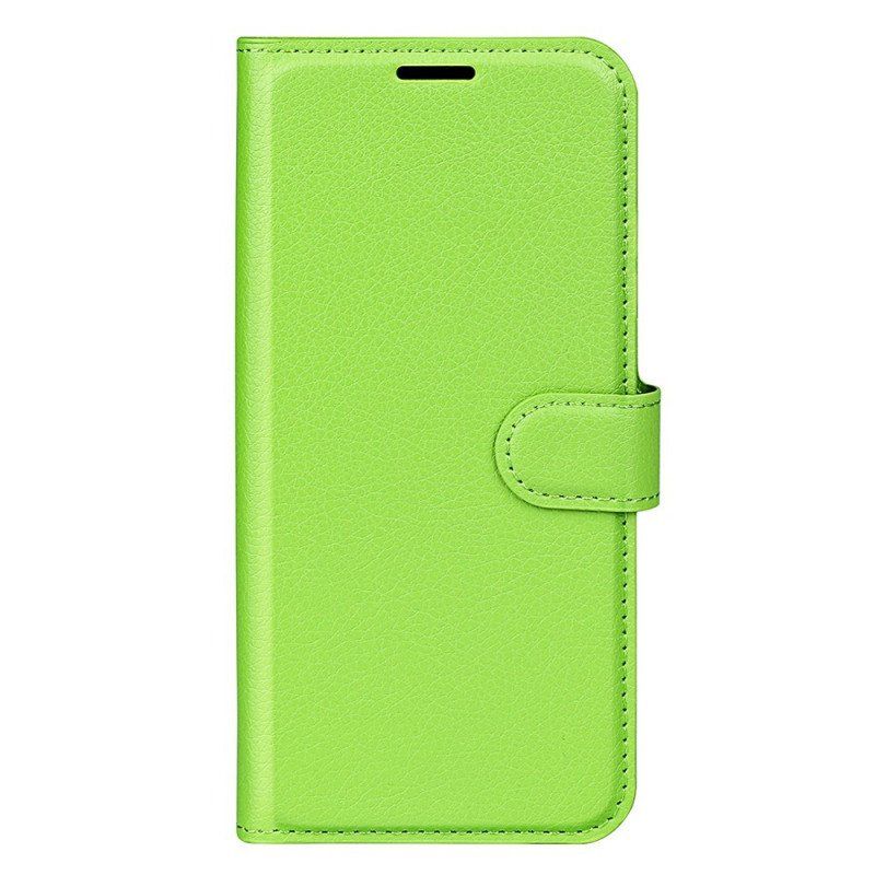 Fodral Oppo Find X5 Lite Klassiskt Litchi Konstläder