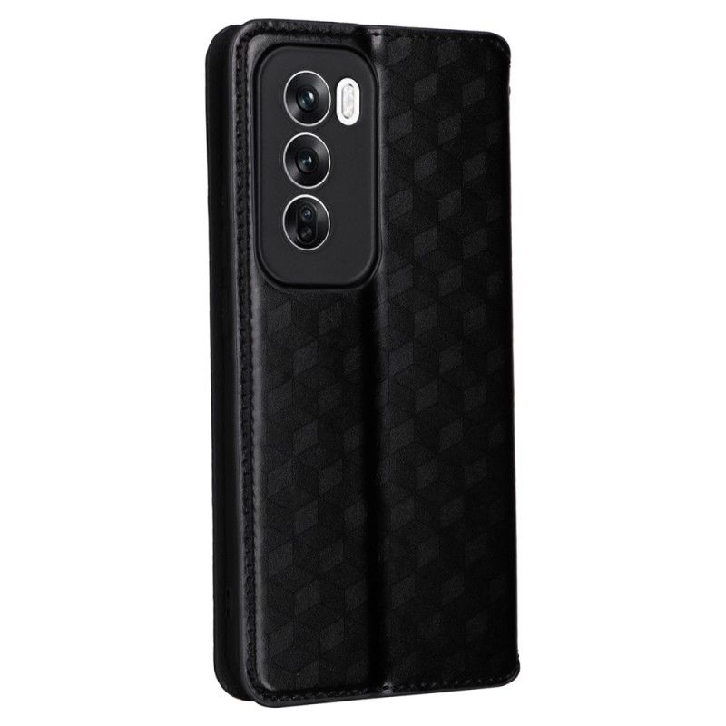 Läderskal Fodral Oppo Reno 12 Pro 5g 3d Diamantmönster