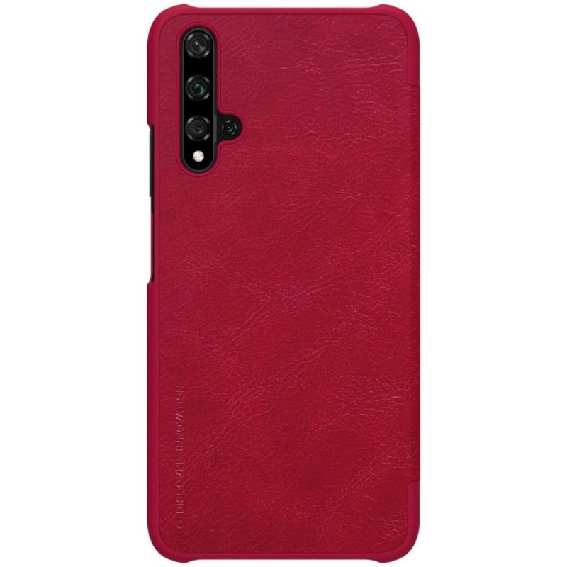 Folio-fodral Huawei Nova 5T Röd Nillkin Qin-Serien