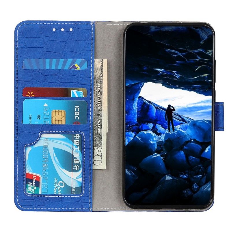 Läderfodral Huawei Nova 5T Svart Mobilskal Krokodil Jag Älskar Dig