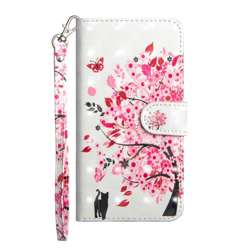 Läderskal Honor 20e / 20 Lite Rosa Träd