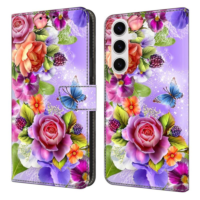 Fodral För Samsung Galaxy S25 Fe Färgglada Blommor