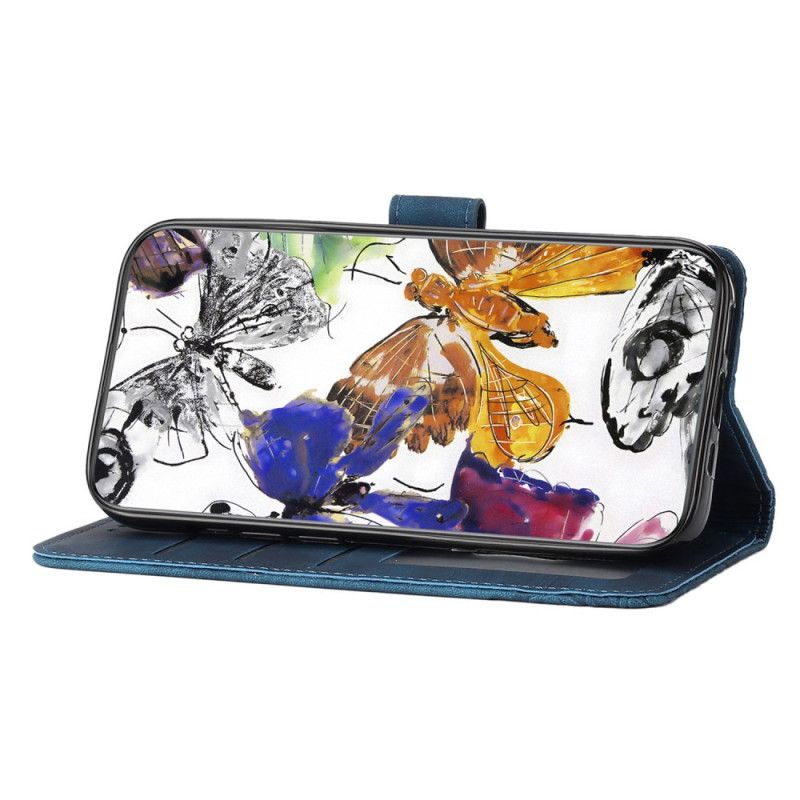 Läderfodral Samsung Galaxy S25 Fe Telefonfodral Fjärilsmockeffekt