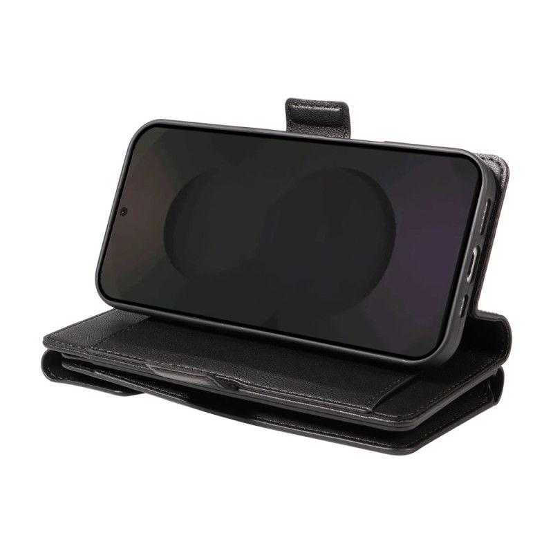 Läderfodral Samsung Galaxy S25 Fe Telefonfodral Korthållare Och Handledsrem