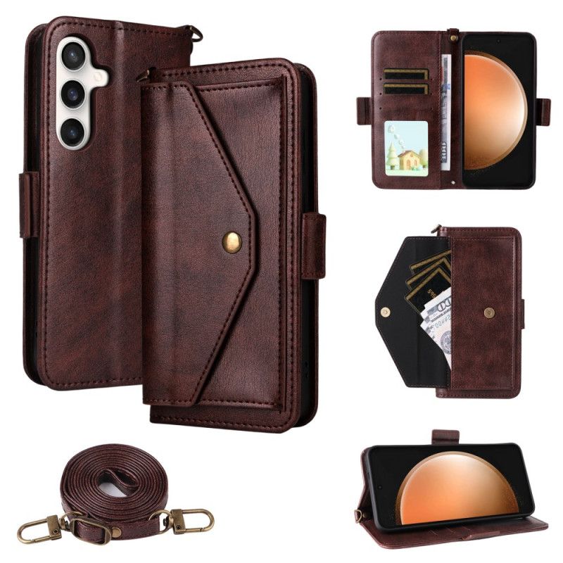 Läderfodral Samsung Galaxy S25 Fe Telefonfodral Multifunktionell Plånbok