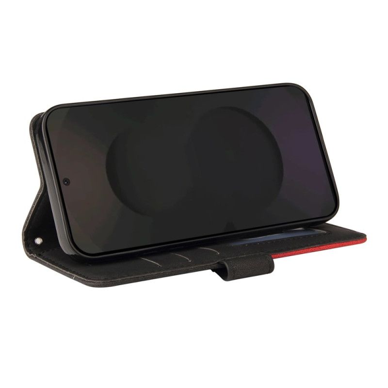 Läderfodral Samsung Galaxy S25 Fe Telefonfodral Tvåfärgad Vågmönster