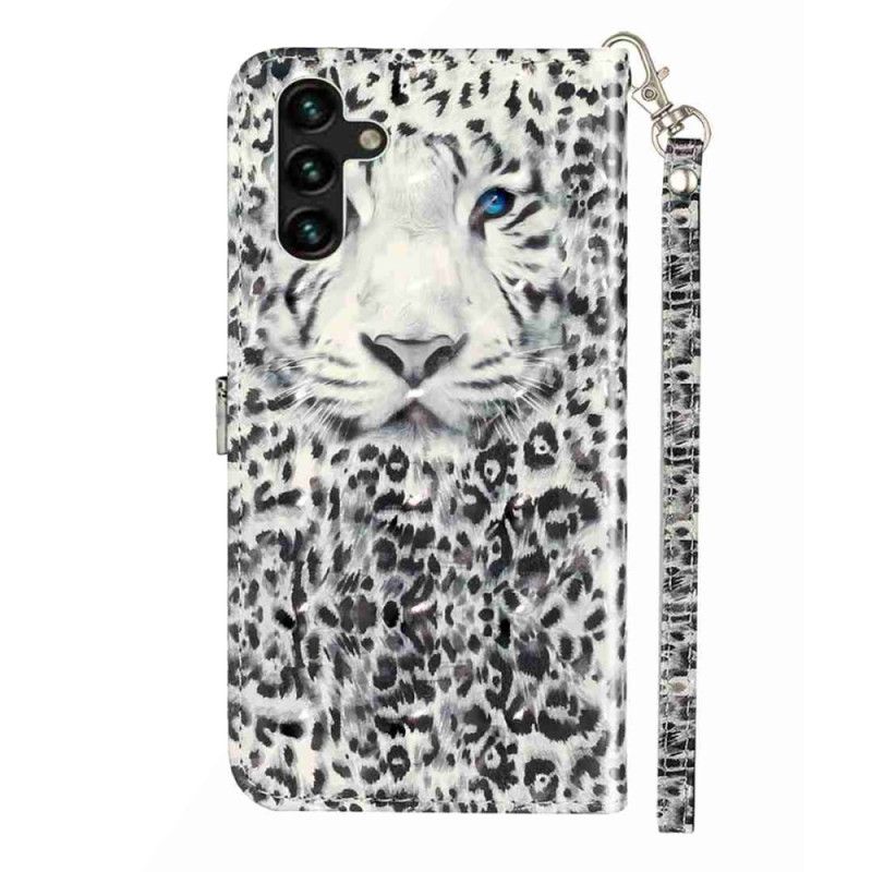 Läderskal Fodral Samsung Galaxy S25 Fe Leopard Med Snodd