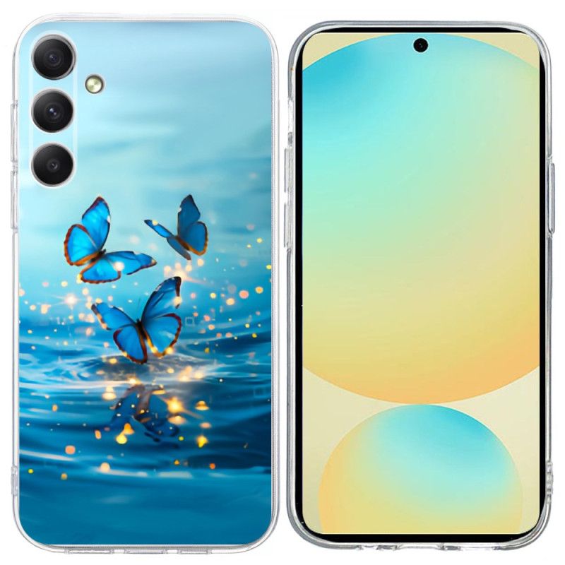 Skal För Samsung Galaxy S25 Fe Blå Fjärilar