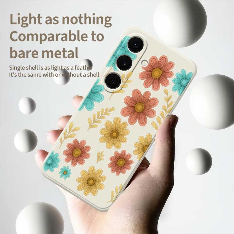 Skal För Samsung Galaxy S25 Fe Blommig Silikon