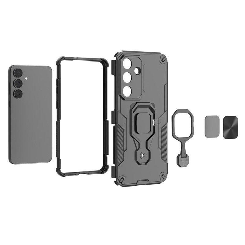 Skal För Samsung Galaxy S25 Fe Inbyggt 360-graders Stativ