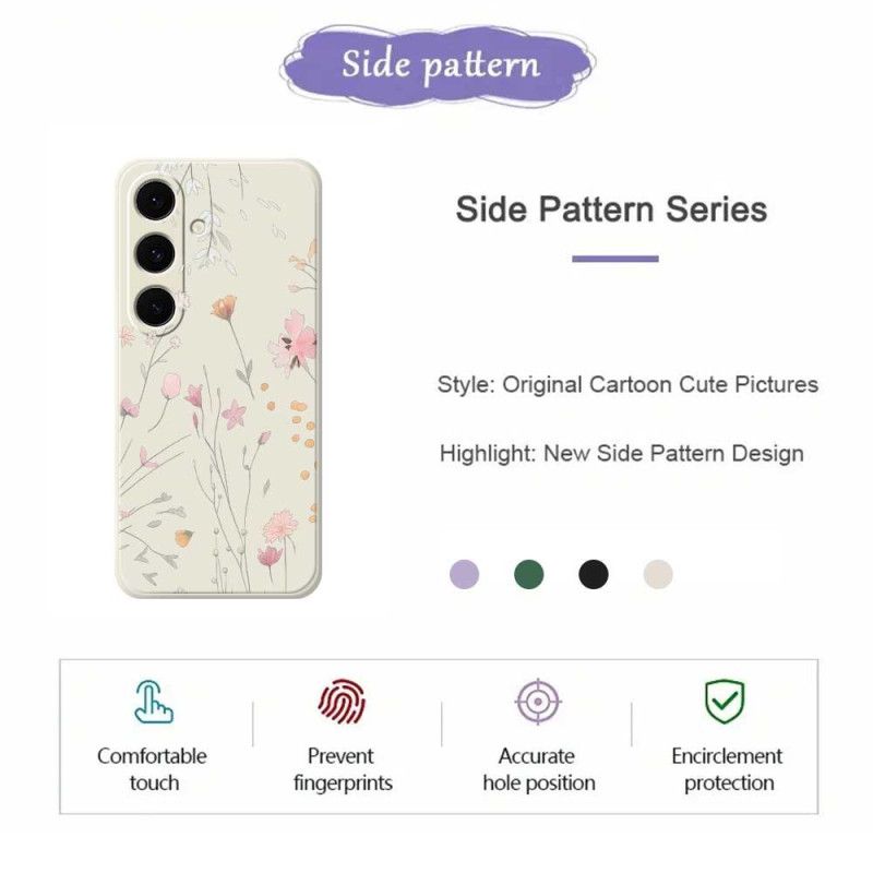 Skal Samsung Galaxy S25 Fe Färgglada Silikonblommor