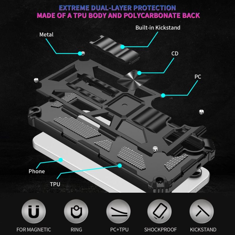 Skal Samsung Galaxy S25 Fe Telefonfodral Stötsäkert Skydd Med Inbyggt Stativ