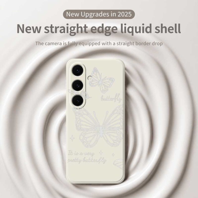 Skal Samsung Galaxy S25 Fe Vit Fjärilssilikon