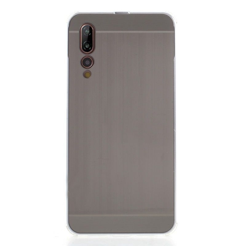 Skal för Huawei P20 Pro Silver Avtagbar Aluminiumstötfångare Och Borstad Rygg