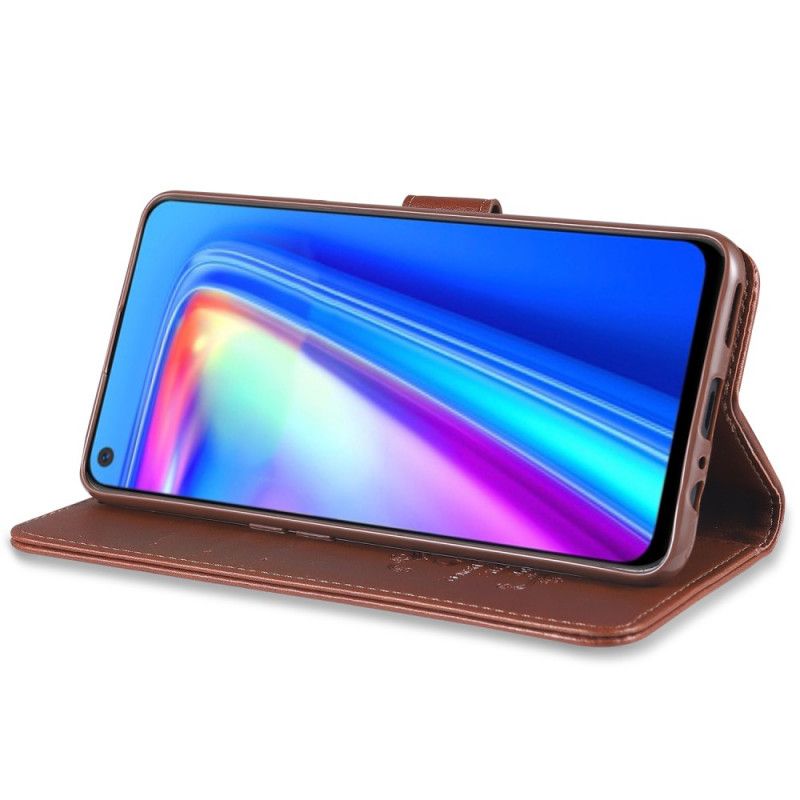 Fodral för Realme 7 Pro Svart Azns Imiterat Läder