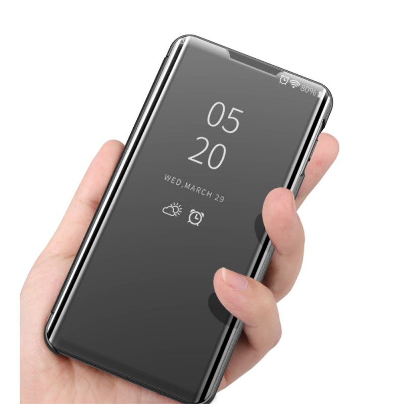 Se Omslag Realme 7 Pro Svart Spegel Och Konstläder