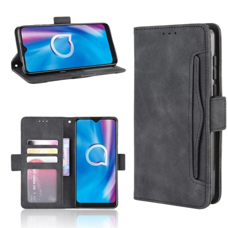 Läderfodral Alcatel 1S (2020) / 3L (2020) Svart Förstklassigt Multikort