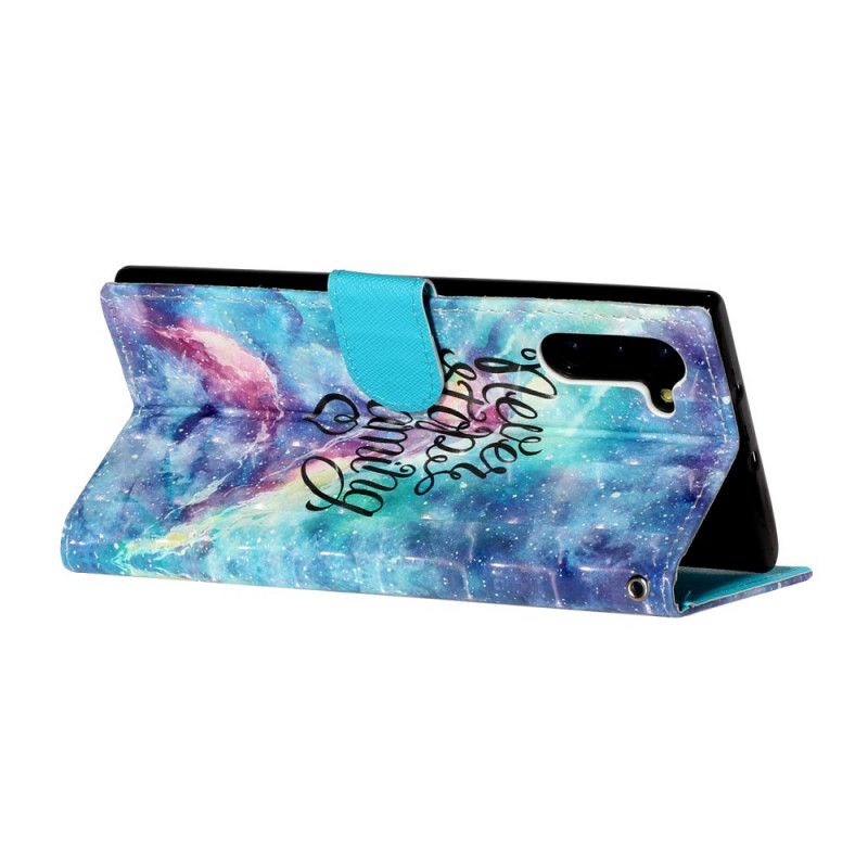 Läderfodral Samsung Galaxy Note 10 Mobilskal Sluta Aldrig Drömma Ljusfläckar