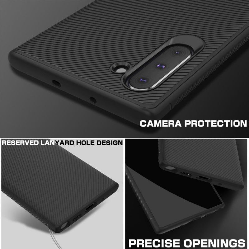 Skal Samsung Galaxy Note 10 Röd Kolfiber Twill