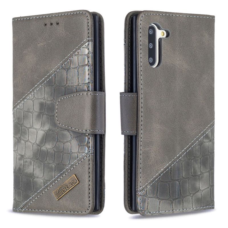 Skyddsfodral Samsung Galaxy Note 10 Svart Klassisk Krokodilhudeffekt