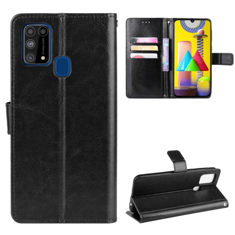Fodral för Samsung Galaxy M31 Svart Flashigt Konstläder