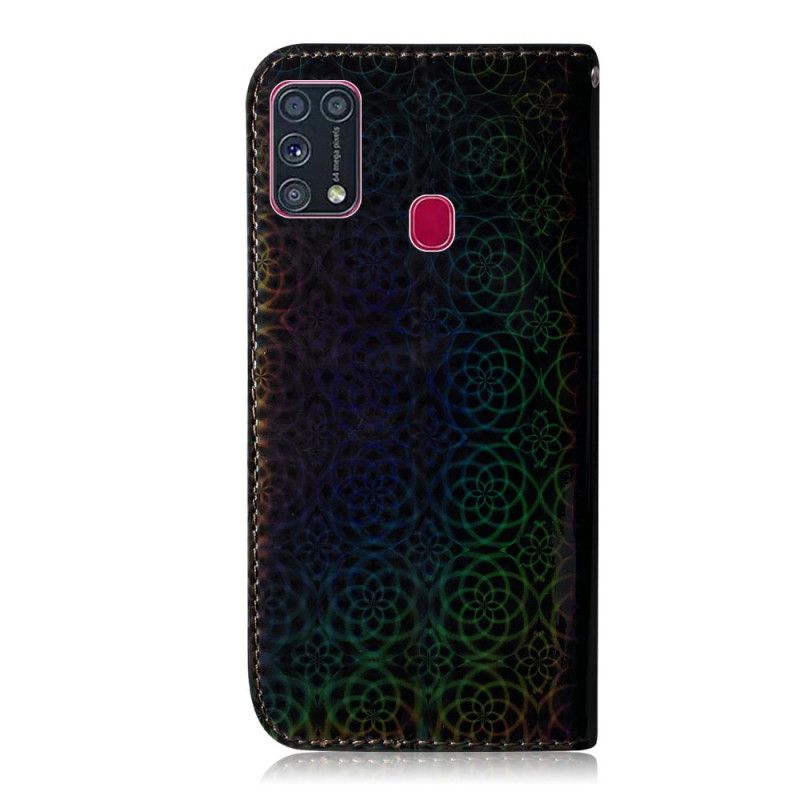 Läderskal Samsung Galaxy M31 Svart Ren Färg
