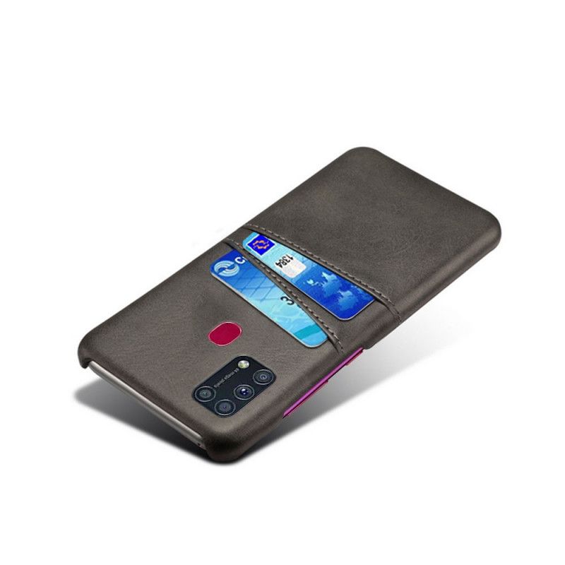 Skal för Samsung Galaxy M31 Magenta Korthållare
