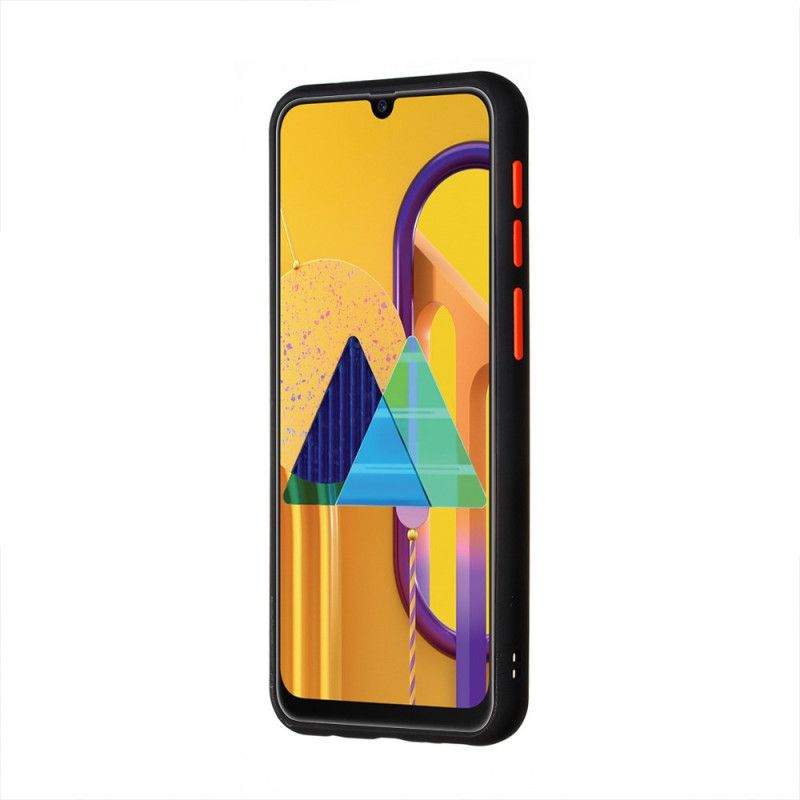 Skal för Samsung Galaxy M31 Svart Hybrid Med Färgade Kanter