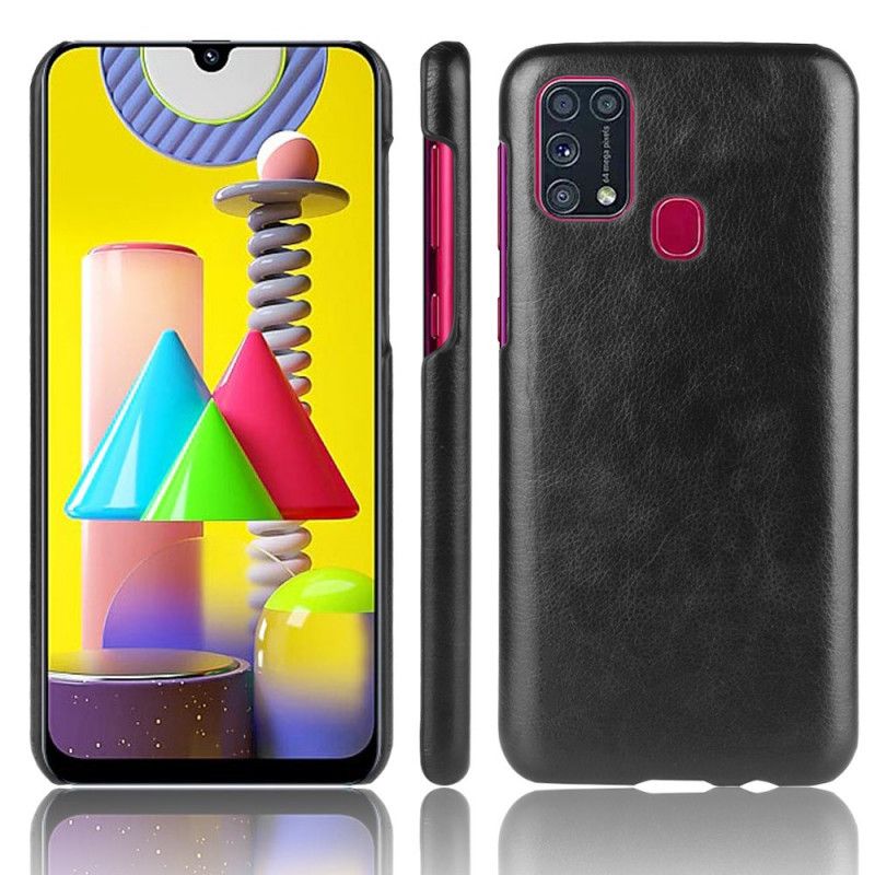 Skal för Samsung Galaxy M31 Svart Prestanda Lychee-Lädereffekt