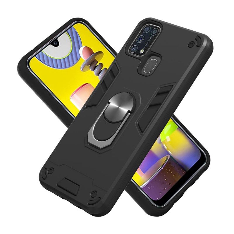 Skal Samsung Galaxy M31 Svart Avtagbar Ringhållare